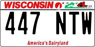 WI license plate 447NTW