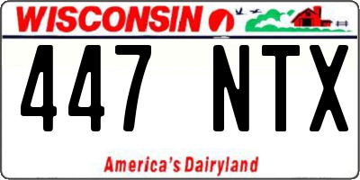 WI license plate 447NTX