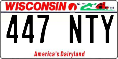 WI license plate 447NTY