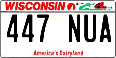 WI license plate 447NUA