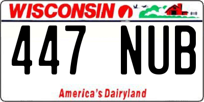 WI license plate 447NUB