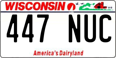 WI license plate 447NUC