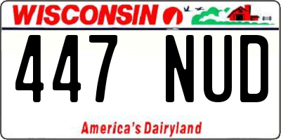 WI license plate 447NUD