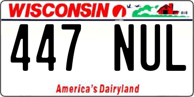 WI license plate 447NUL