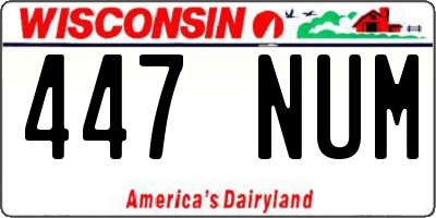 WI license plate 447NUM