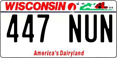 WI license plate 447NUN