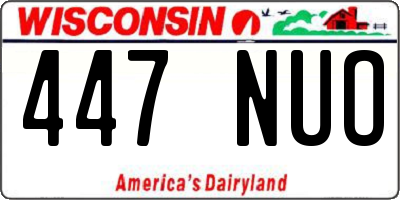 WI license plate 447NUO