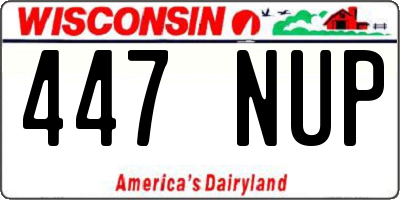 WI license plate 447NUP