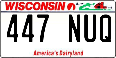 WI license plate 447NUQ