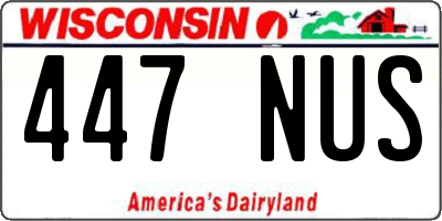 WI license plate 447NUS