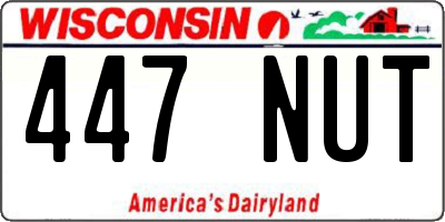 WI license plate 447NUT
