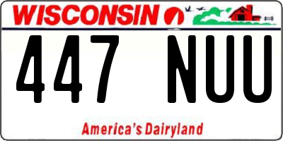 WI license plate 447NUU