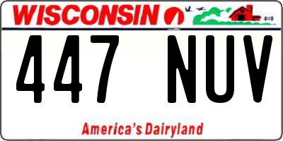 WI license plate 447NUV