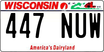 WI license plate 447NUW