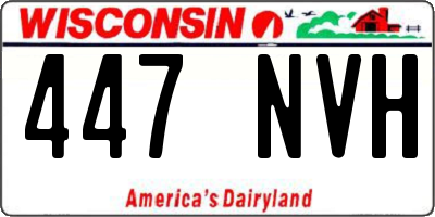 WI license plate 447NVH