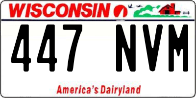 WI license plate 447NVM