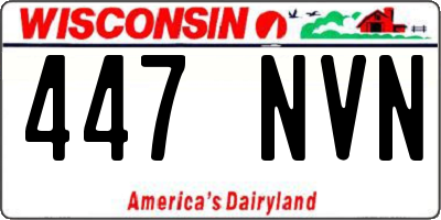 WI license plate 447NVN