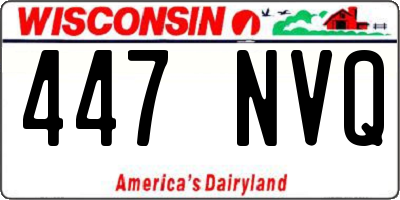 WI license plate 447NVQ