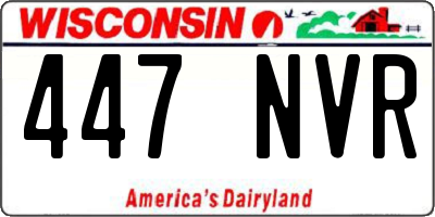 WI license plate 447NVR