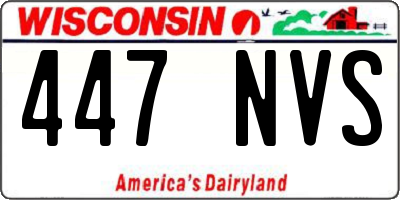 WI license plate 447NVS
