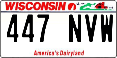 WI license plate 447NVW