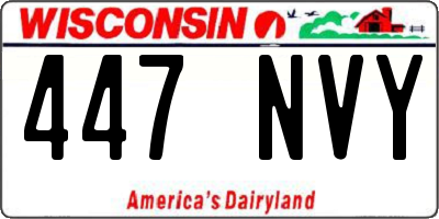 WI license plate 447NVY