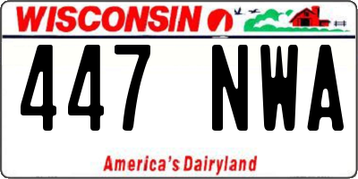 WI license plate 447NWA