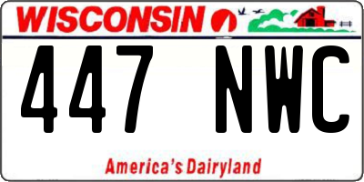 WI license plate 447NWC