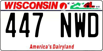 WI license plate 447NWD