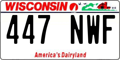WI license plate 447NWF