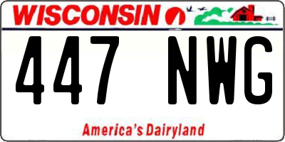 WI license plate 447NWG