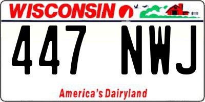 WI license plate 447NWJ