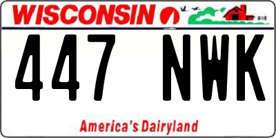 WI license plate 447NWK