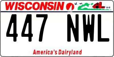 WI license plate 447NWL