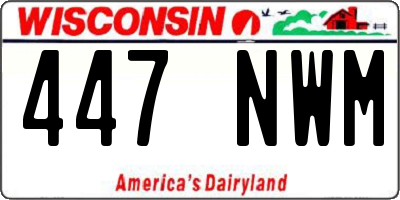 WI license plate 447NWM