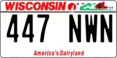 WI license plate 447NWN
