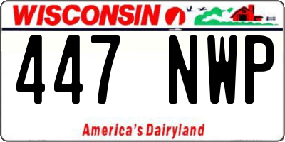 WI license plate 447NWP