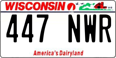 WI license plate 447NWR