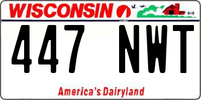 WI license plate 447NWT