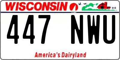 WI license plate 447NWU