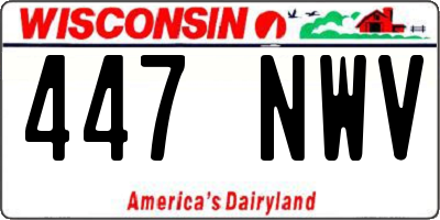 WI license plate 447NWV