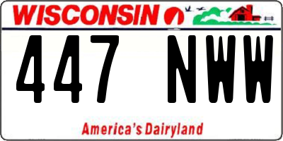 WI license plate 447NWW