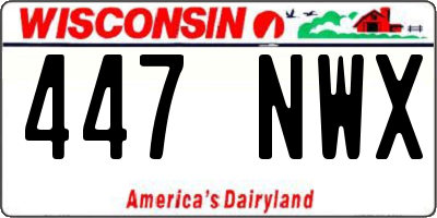 WI license plate 447NWX