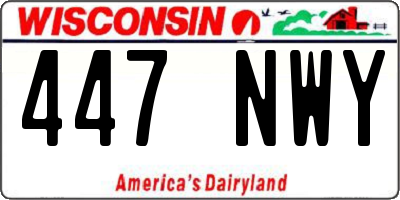 WI license plate 447NWY
