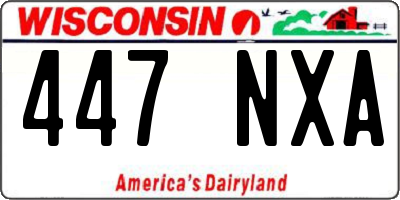 WI license plate 447NXA