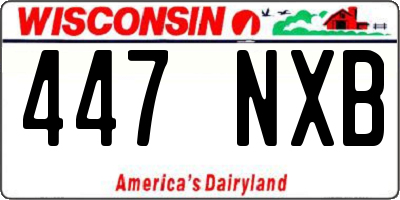 WI license plate 447NXB