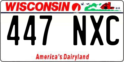 WI license plate 447NXC