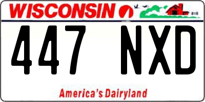 WI license plate 447NXD
