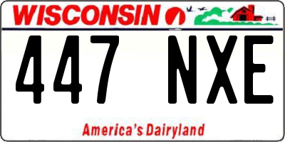 WI license plate 447NXE