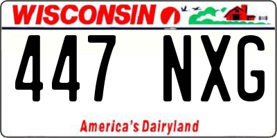 WI license plate 447NXG